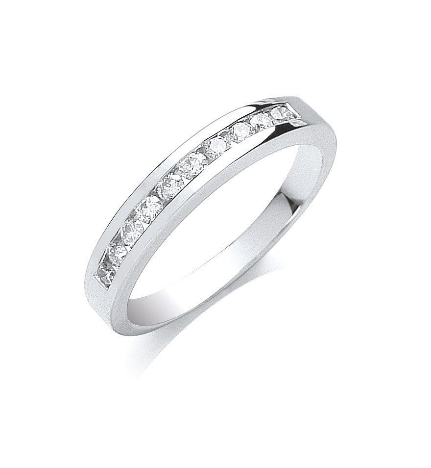 0.25Ct G/H-Vs Cut Diamonds Platinum Half Eternity Ring