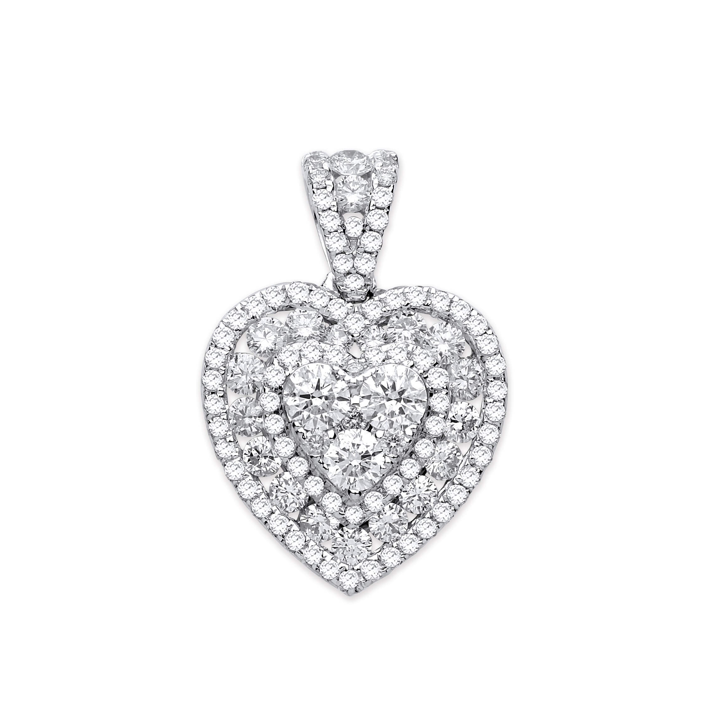 1.35ct Diamond Heart Pendant.