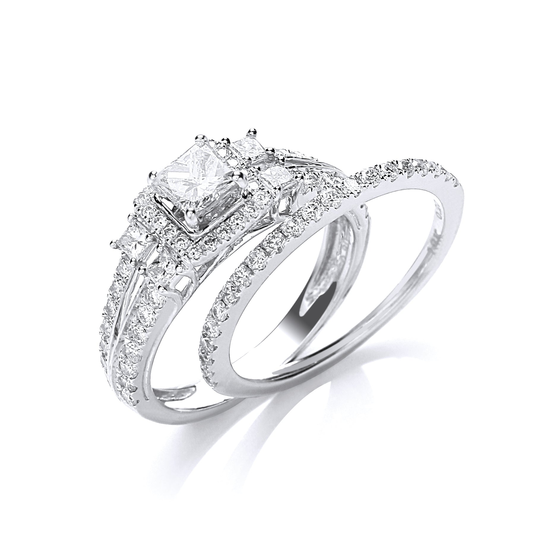 Nnamdi 1.00Ct Diamond luxury split shank Bridal Set