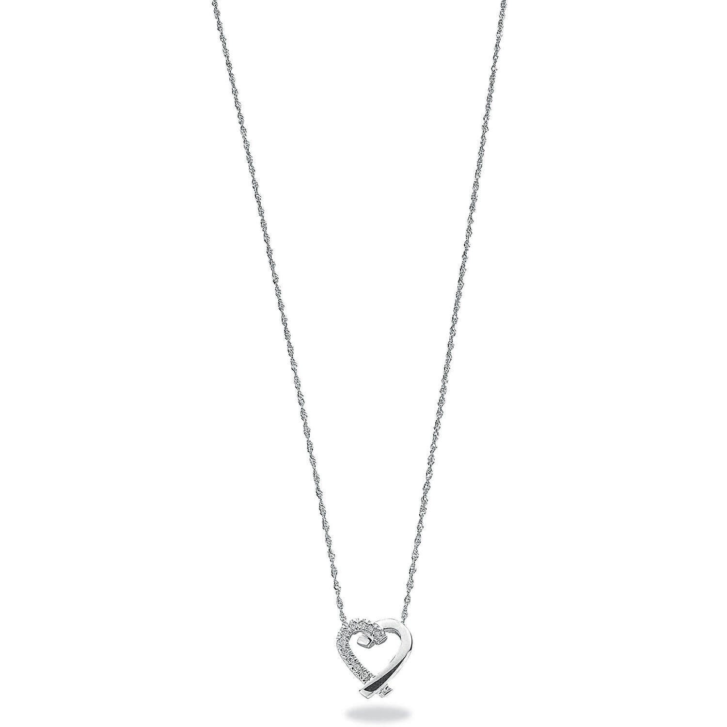 9k Gold Chain with 0.05ct Diamond Heart Pendant