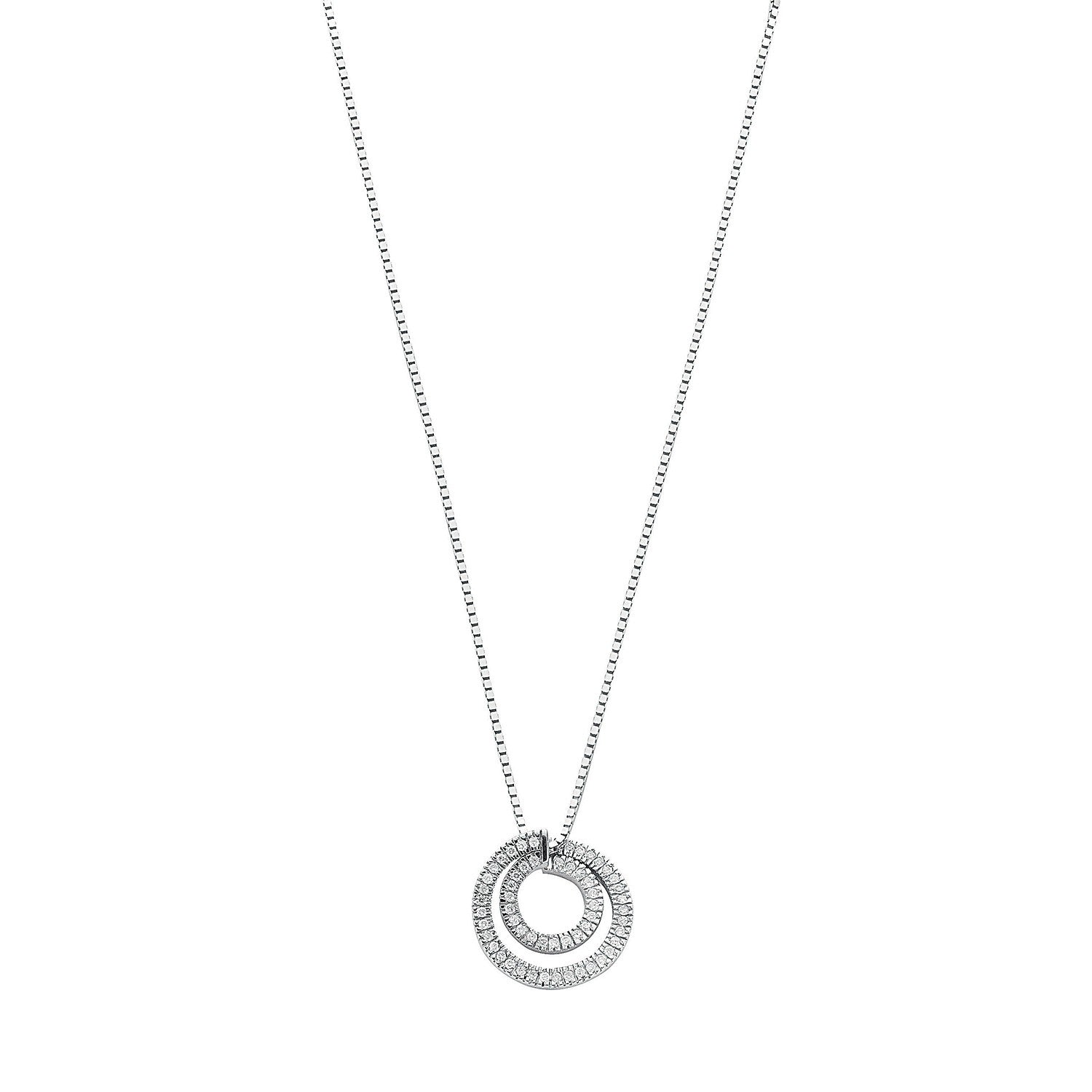 Nnamdi 9k White Gold Necklace 0.31ct Diamond Circle Pendant
