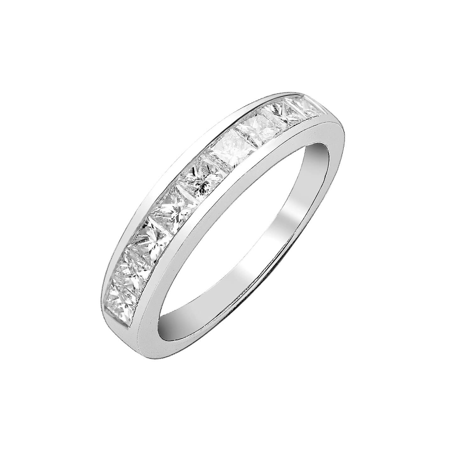 1.00 Carat G/H-Vs Princess Cut Diamond & Platinum Eternity Ring