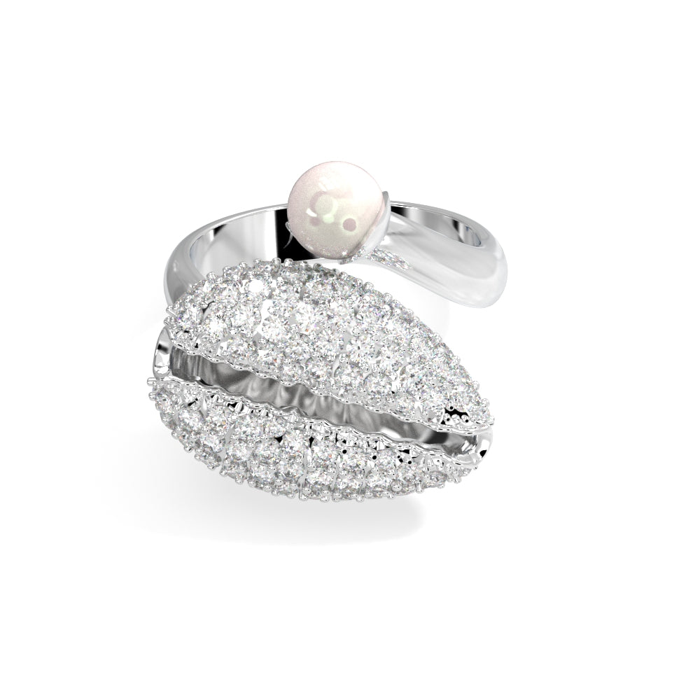 "Old Money" Diamond Pearl Ring