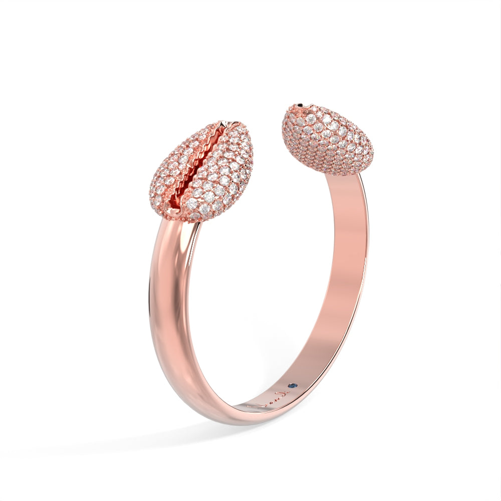 "Old Money" Rose Gold Diamond Cuff Bangle II by Nnamdi the Jeweller