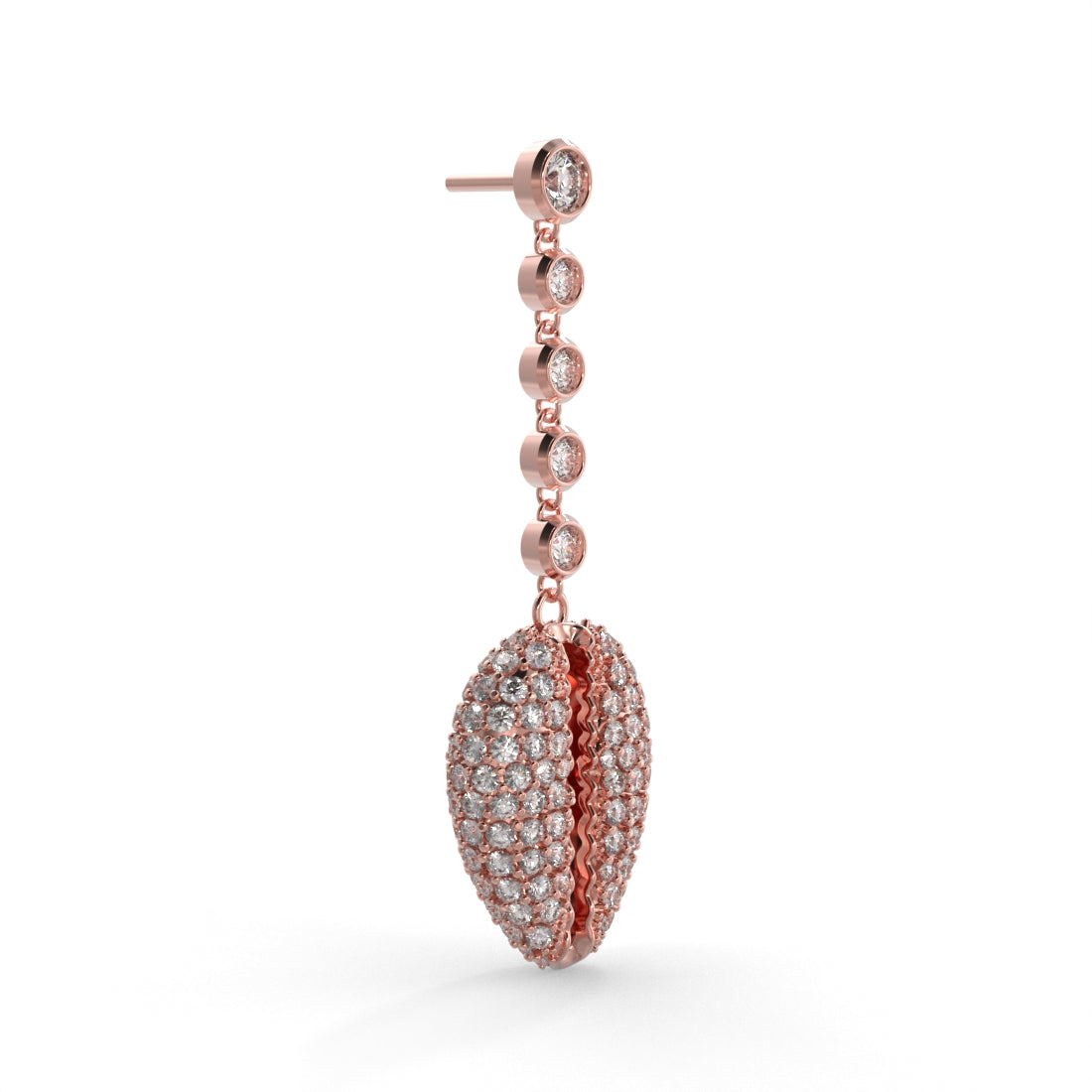 "Old Money" Rose Gold Diamond Drop Earrings by Nnamdi the Jeweller