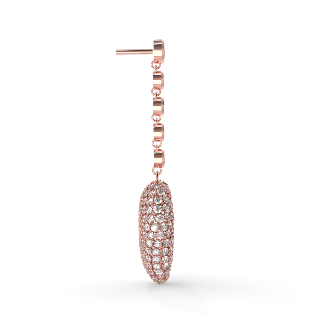 "Old Money" Rose Gold Diamond Drop Earrings by Nnamdi the Jeweller