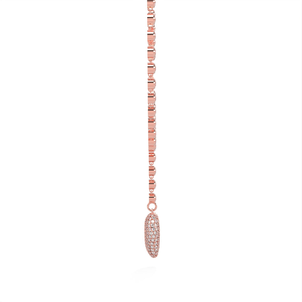 "Old Money" Rose Gold Rosary Style Diamond Necklace by Nnamdi the Jeweller.
