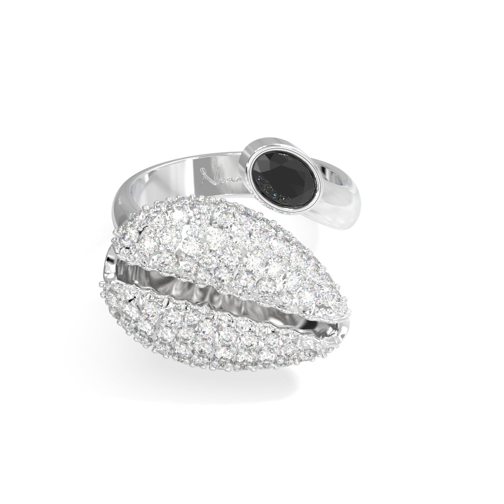 "Old Money" White Gold Black Diamond Ring by Nnamdi the Jeweller