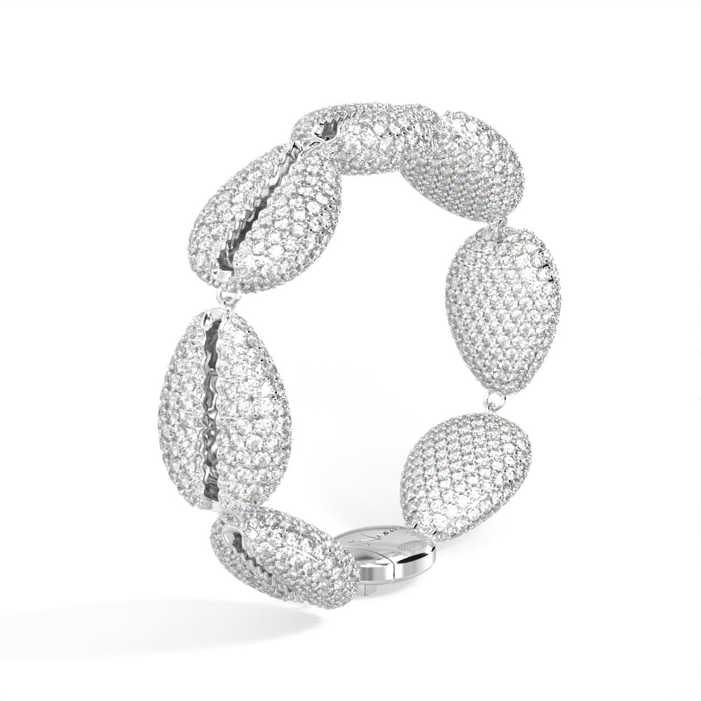"Old Money" White Gold Diamond Bead Stack Bracelet by Nnamdi the Jeweller