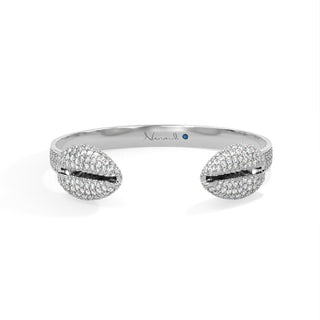 “Old Money” White Gold Diamond Cuff Bangle by Nnamdi the Jeweller