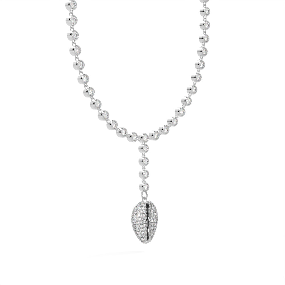 "Old Money" White Gold Rosary Style Diamond Necklace by Nnamdi the Jeweller.