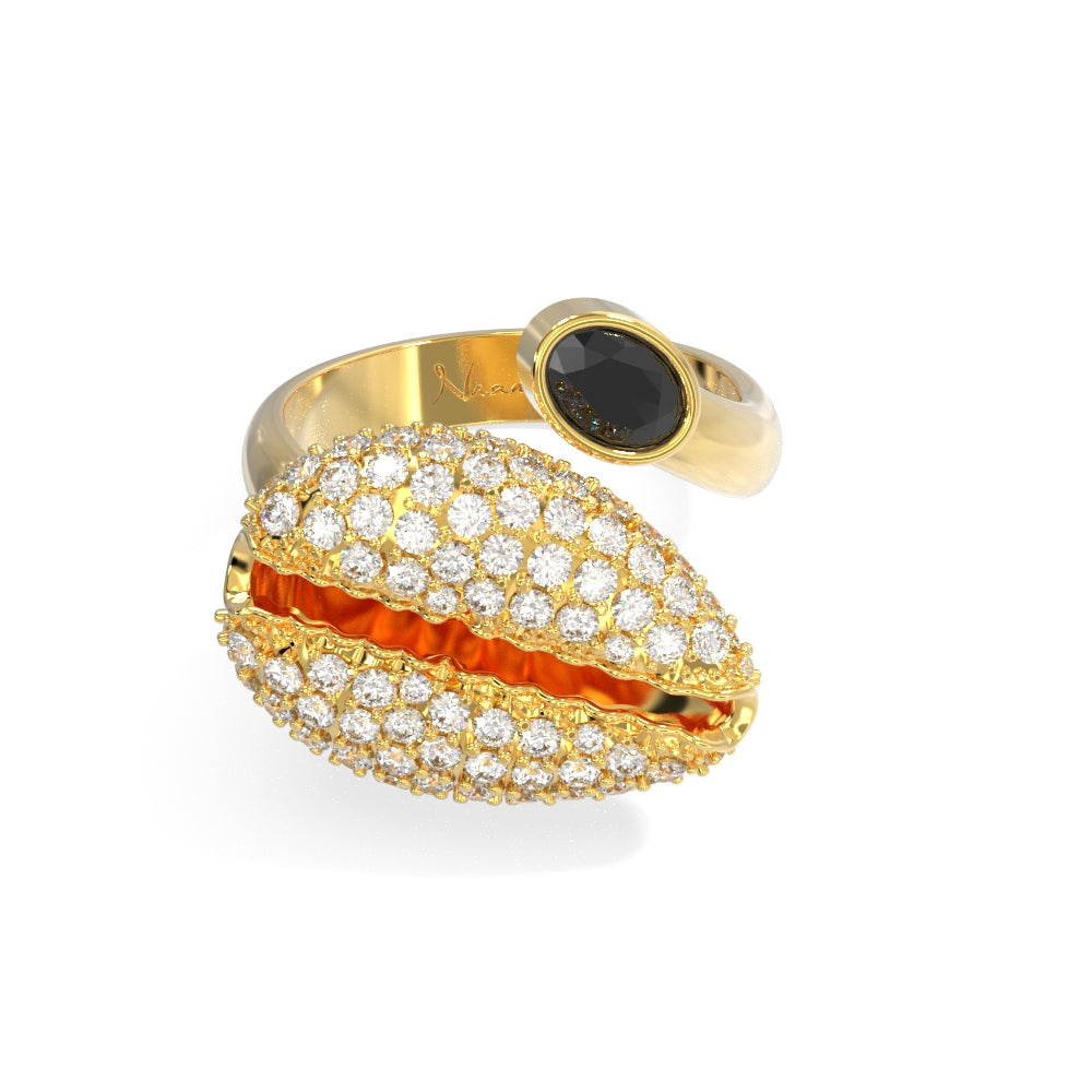 "Old Money" Yellow Gold Black Diamond Ring by Nnamdi the Jeweller