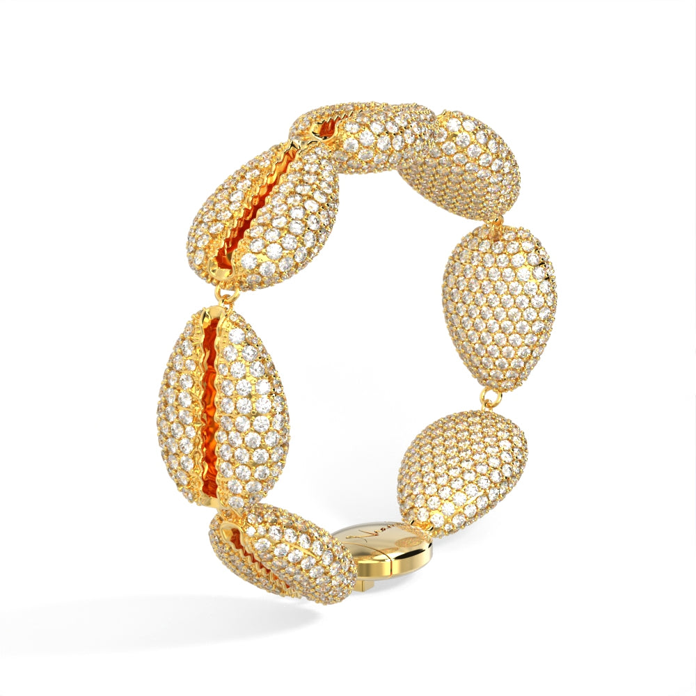 "Old Money" Yellow Gold Diamond Bead Stack Bracelet by Nnamdi the Jeweller