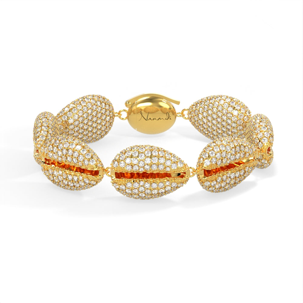 "Old Money" Yellow Gold Diamond Bead Stack Bracelet by Nnamdi the Jeweller