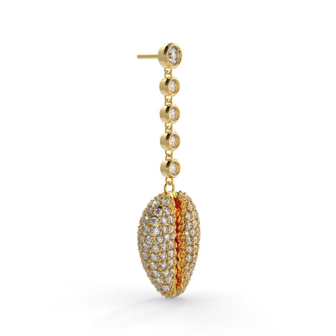 "Old Money" Yellow Gold Diamond Drop Earrings by Nnamdi the Jeweller