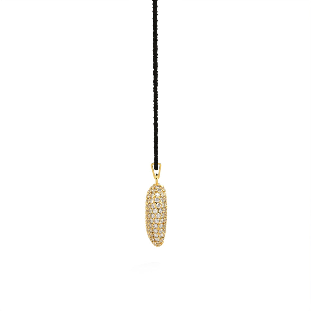 "Old Money" Yellow Gold Diamond On A Rope Necklace by Nnamdi the Jeweller.