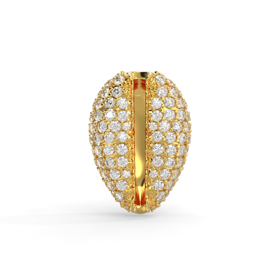 "Old Money" Yellow Gold Diamond Stud Earrings (Large) by Nnamdi the Jeweller