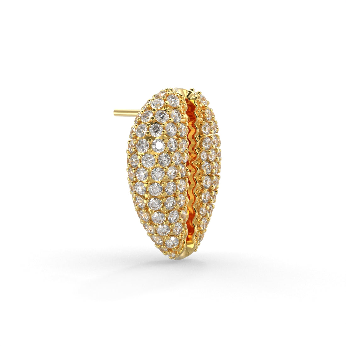 "Old Money" Yellow Gold Diamond Stud Earrings (Large) by Nnamdi the Jeweller
