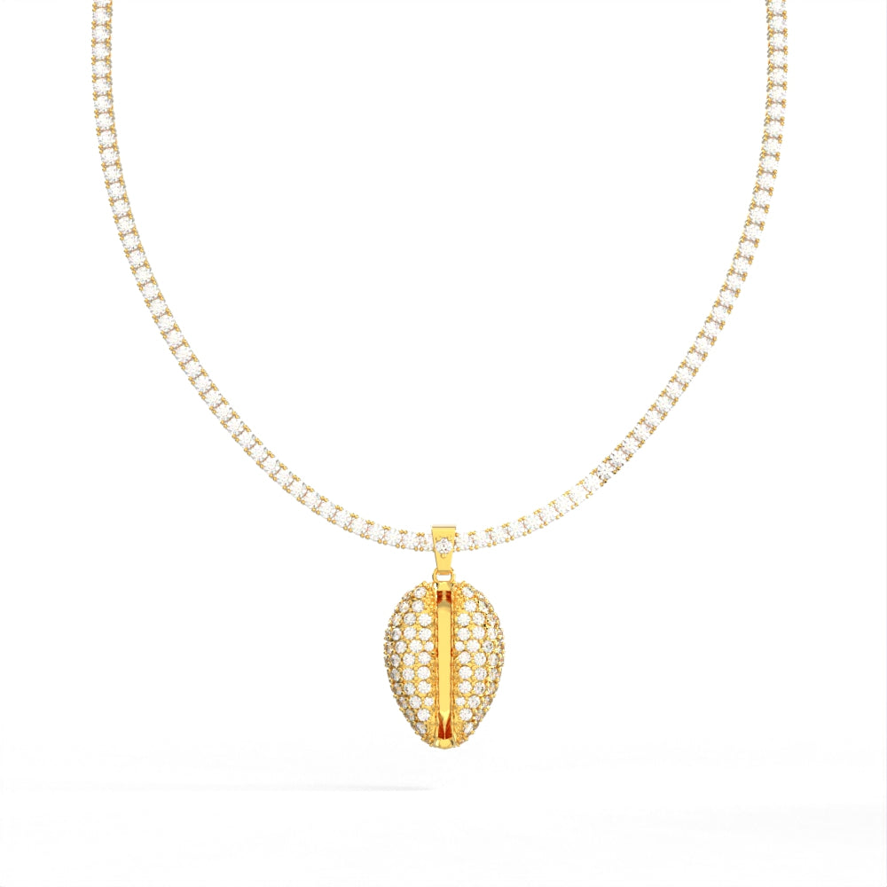 "Old Money" Yellow Gold Diamond Tennis Necklace by Nnamdi the Jeweller.