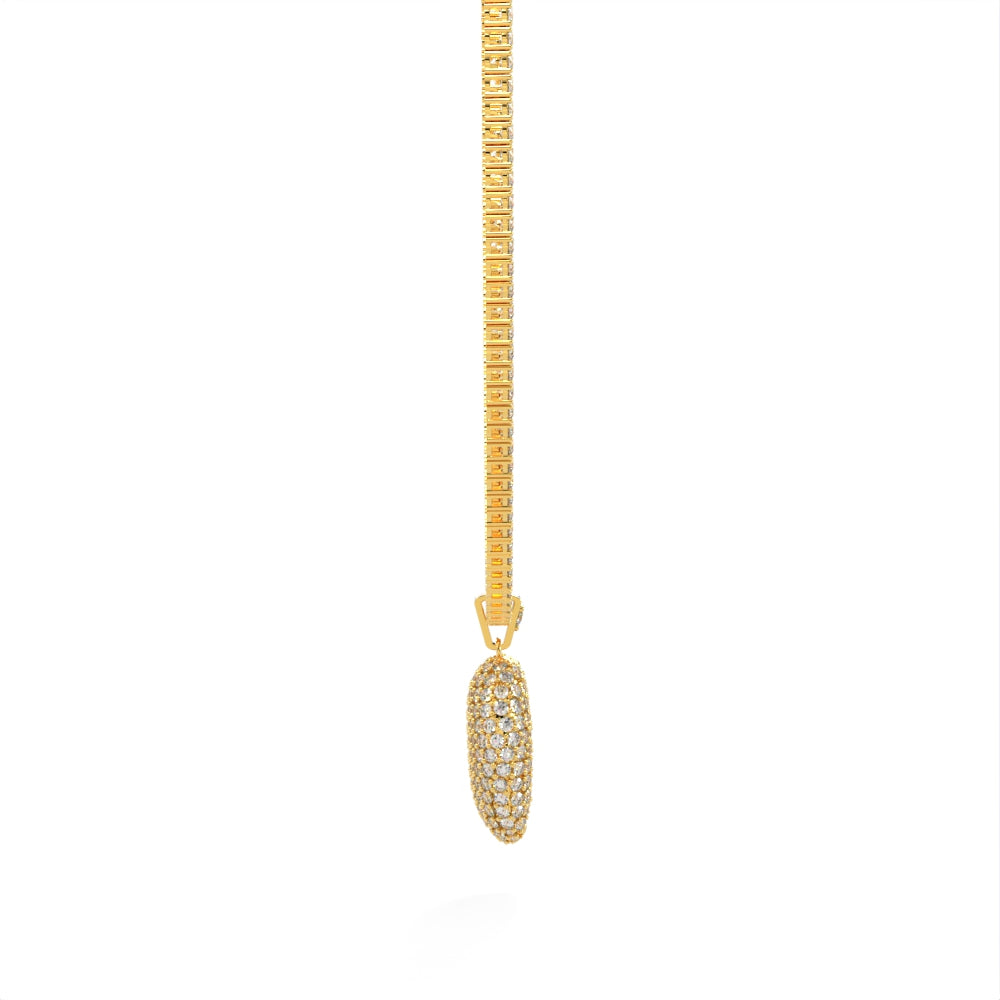 "Old Money" Yellow Gold Diamond Tennis Necklace by Nnamdi the Jeweller.