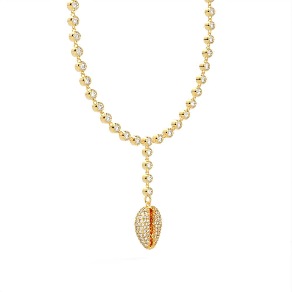 "Old Money" Yellow Gold Rosary Style Diamond Necklace by Nnamdi the Jeweller.
