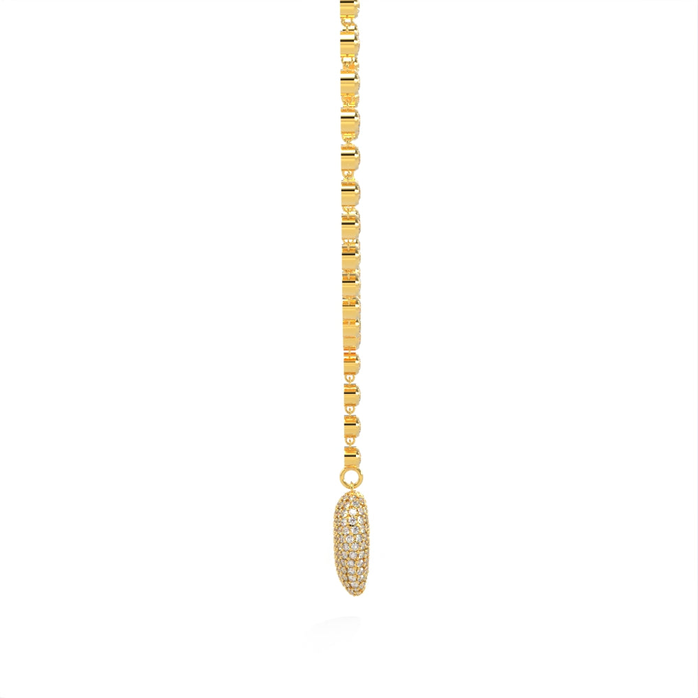 "Old Money" Yellow Gold Rosary Style Diamond Necklace by Nnamdi the Jeweller.