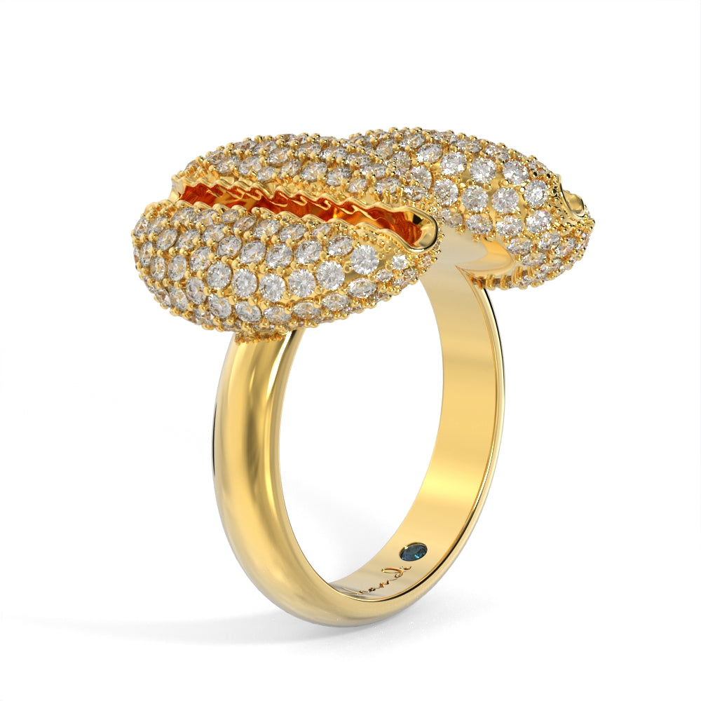 “Old Money” Yellow Gold Twin Diamond Ring by Nnamdi the Jeweller